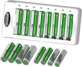 Rechargeable AA and AAA Batteries with Charger - 16 Pack of 2800mAh High Capacity Low Self-Discharge Ni-MH Batteries with Smart 8 Bay USB Fast Charging Charger
