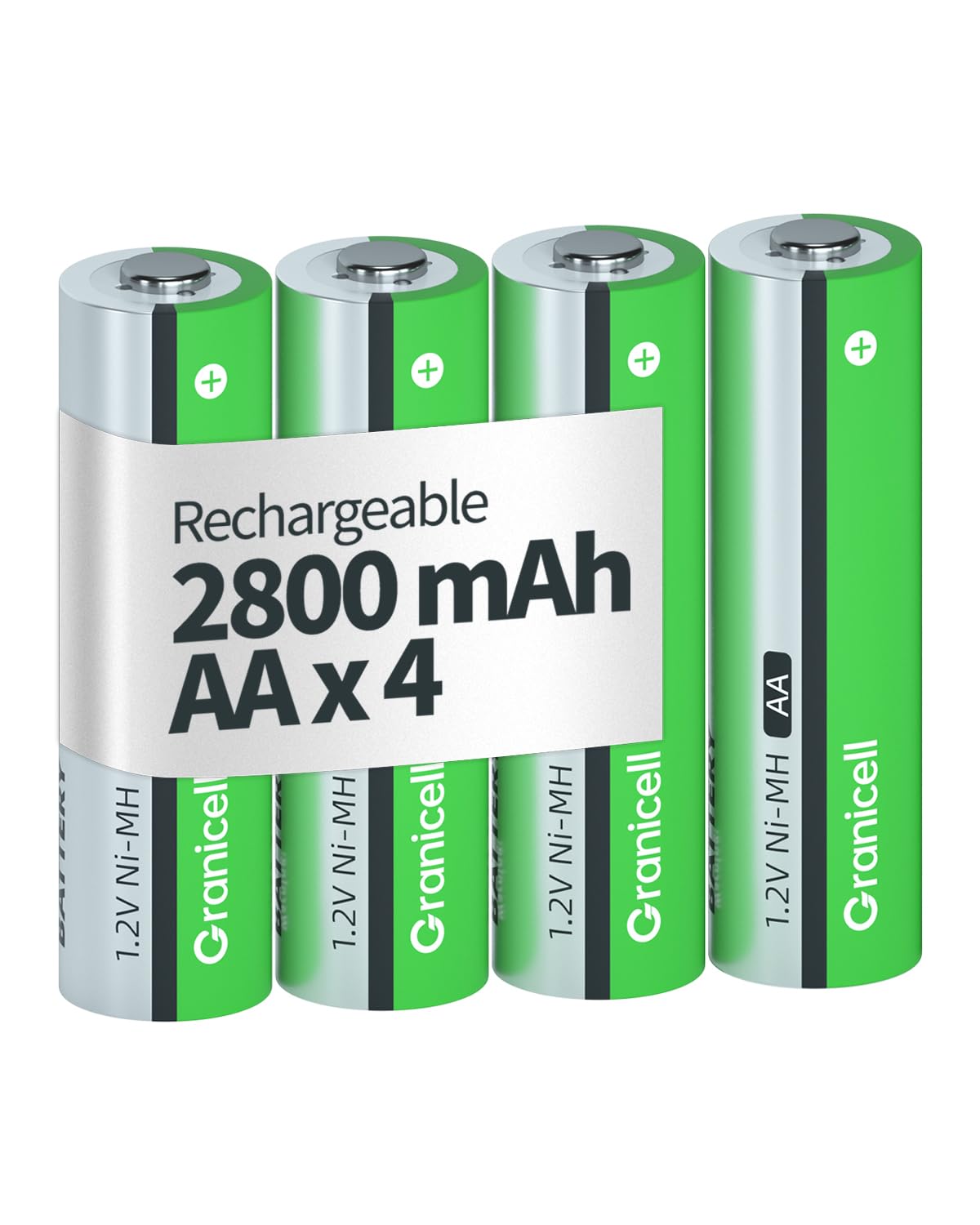 AA Rechargeable Batteries 2800 mAh High Capacity 1500 Cycle,1.2V NiMH Low Self Discharge AA Battery,24 Pack