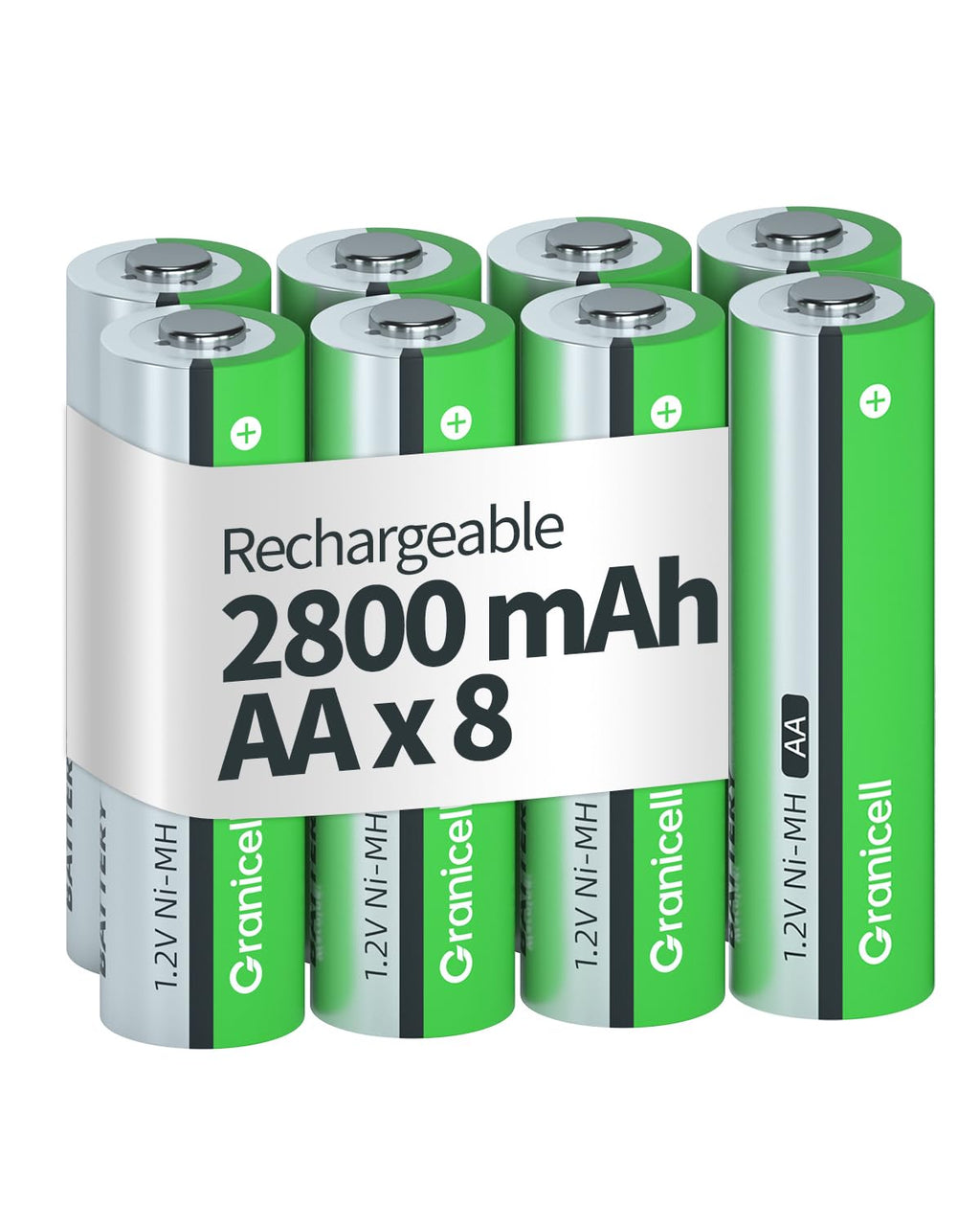 AA Rechargeable Batteries 2800 mAh High Capacity 1500 Cycle,1.2V NiMH Low Self Discharge AA Battery,24 Pack
